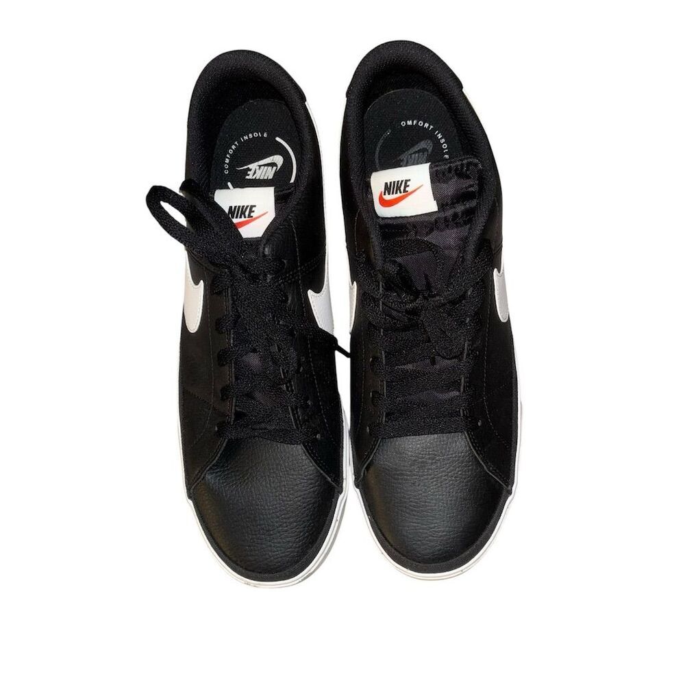 Nike Court Legacy Men's Leather Sneakers Black & White Size 13 Athletic Shoes - Picture 3 of 11